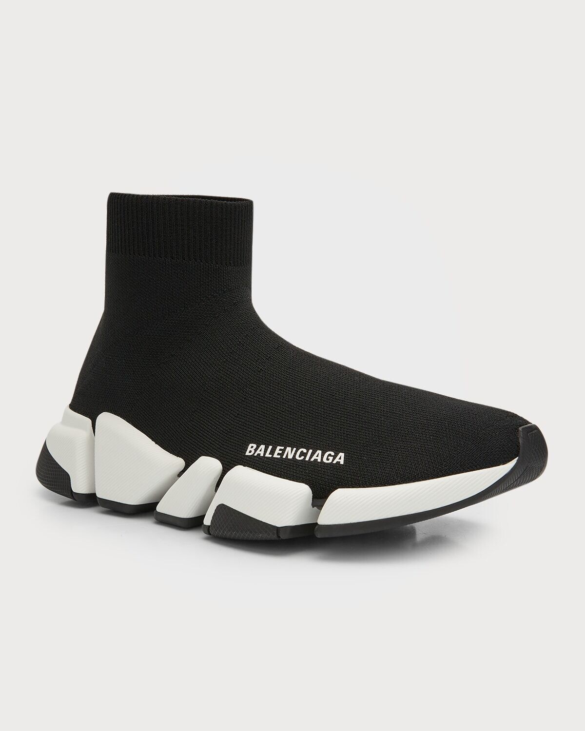 Кроссовки Speed ​​2.0 из переработанного трикотажа с двухцветной подошвой Balenciaga, цвет 1015 Black/White/Black — фото 4