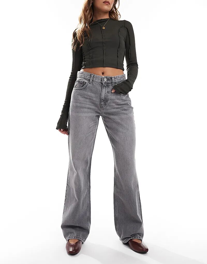 

Джинсы Bershka Wide Leg 90-х серого цвета