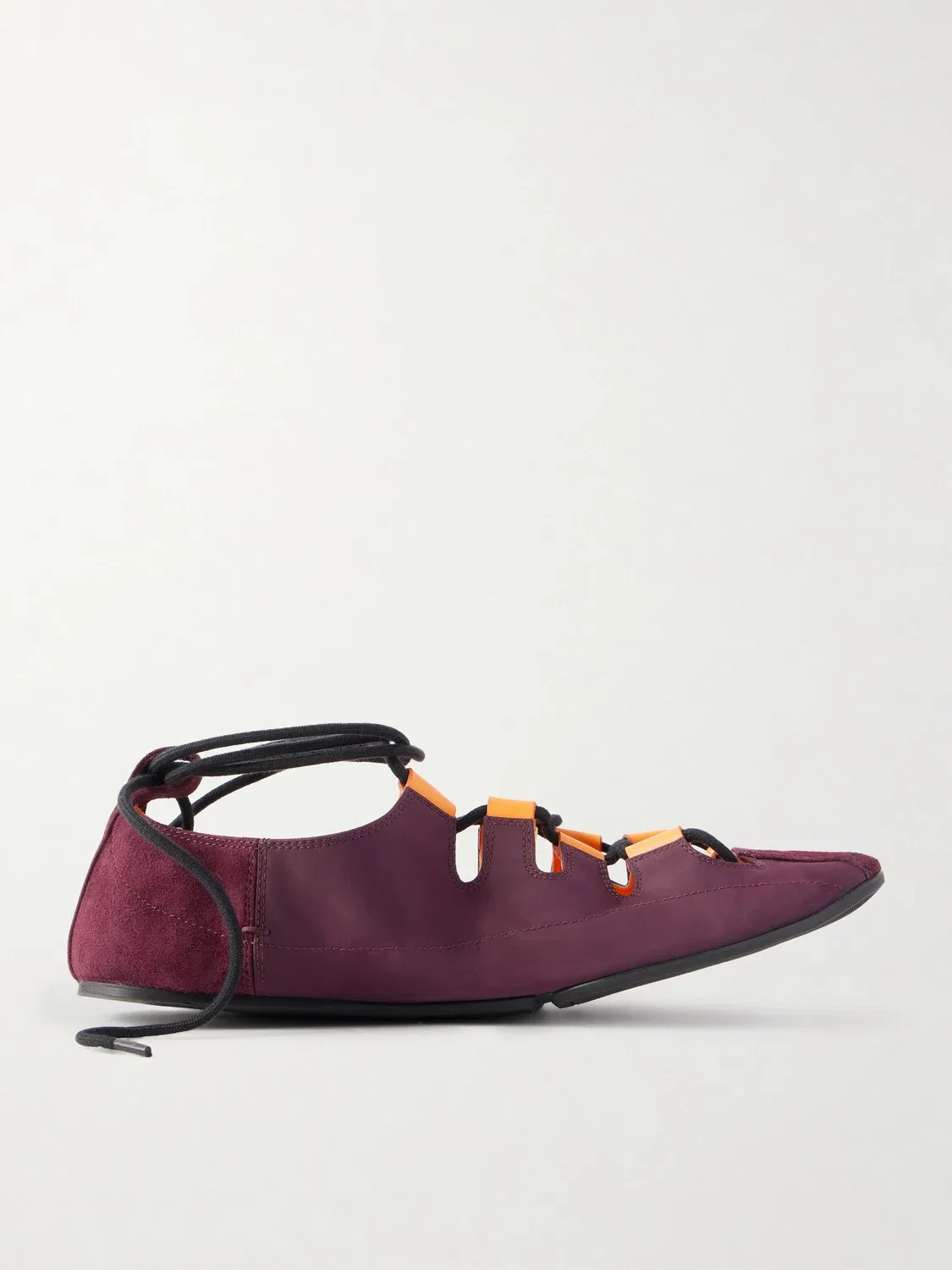 Балетки с отделкой из замши Alaïa, бордовый