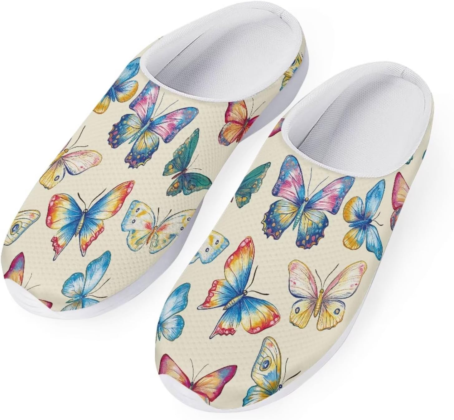 

Женские слипоны-мюли Forchrinse с милым Санта-Клаусом, мужские садовые сабо, сетчатые прогулочные туфли для повседневной носки, работы и спортзала, Butterfly