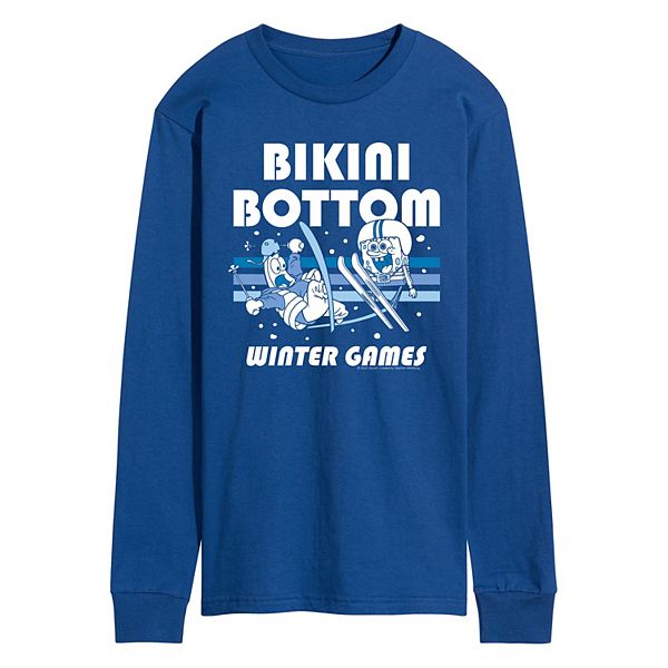 

Мужская футболка с длинным рукавом Spongebob Squarepants Bikini Bottom Winter Games Nickelodeon, Royal Blue