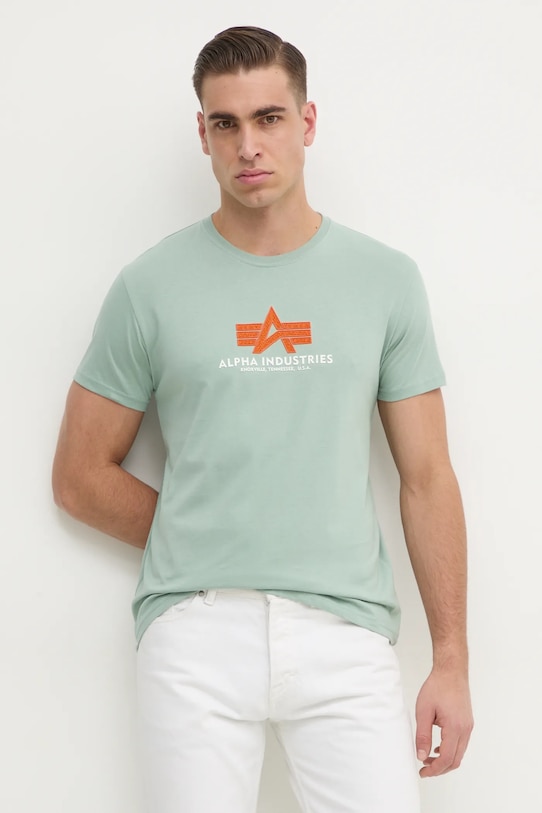 

Хлопковая футболка Basic Rubber Alpha Industries, зеленый