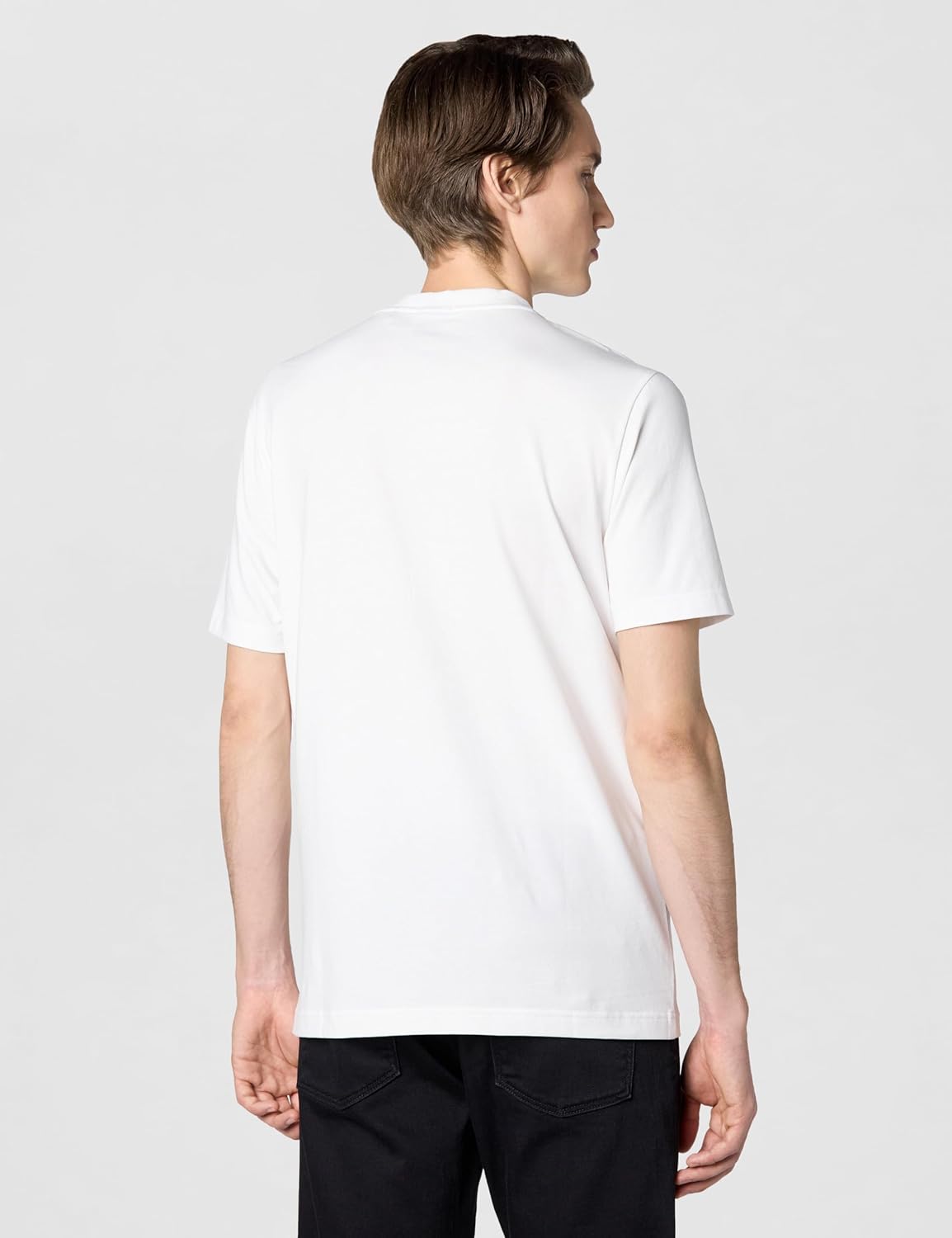 Футболка BOSS Men's Contrast Logo из хлопка и эластичного хлопка, Crisp White — фото 3