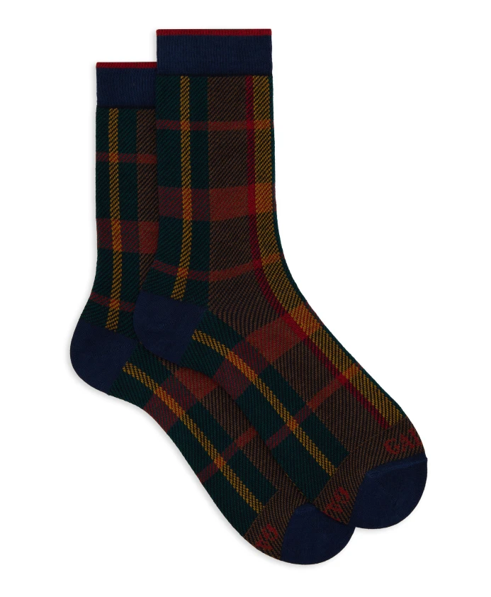 

Короткие хлопковые носки с клетчатым узором Gallo, мультиколор