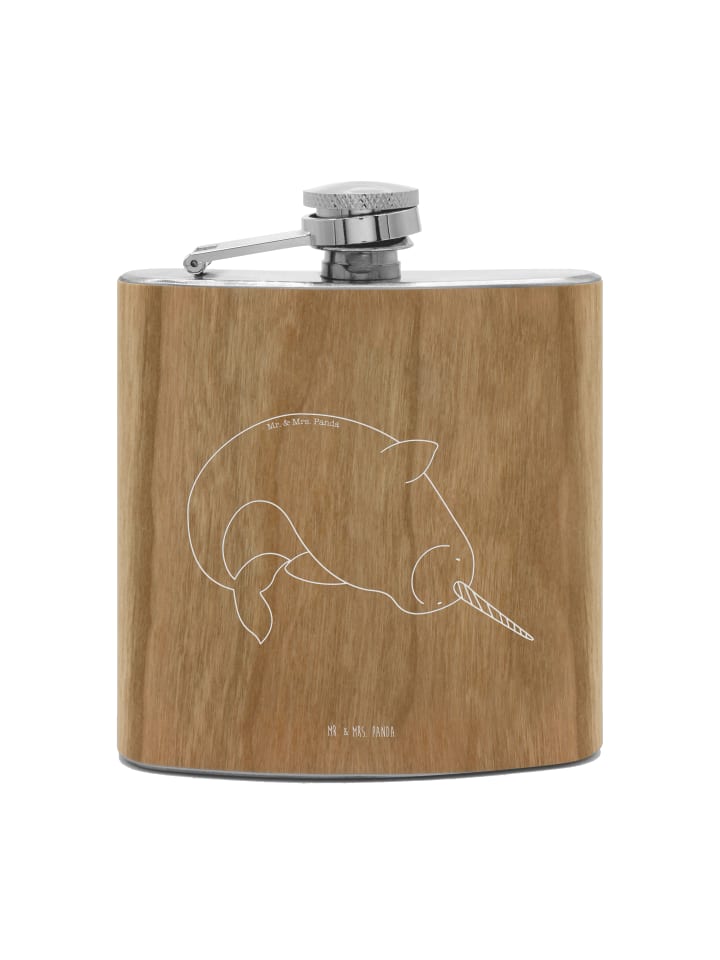

Mr. & Mrs. Panda Фляжка в форме нарвала из нержавеющей стали, без надписи, коричневого цвета