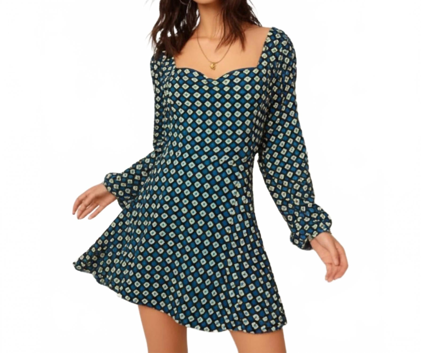 

Мини-платье Genevieve Diamond в осеннем цвете морской волны Band of the free, Autumn Teal