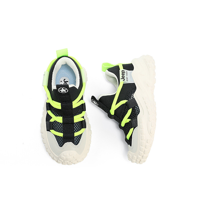 Кроссовки Jeep Kids Outdoor Shoes Kids Low-top Black/Green, черный/зеленый — фото 4