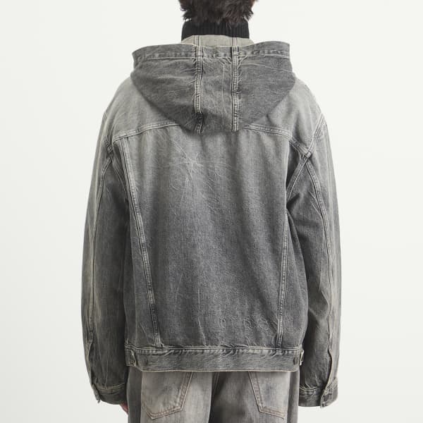 Джинсовая куртка с капюшоном в готическом стиле Acne Studios, washed черный — фото 3