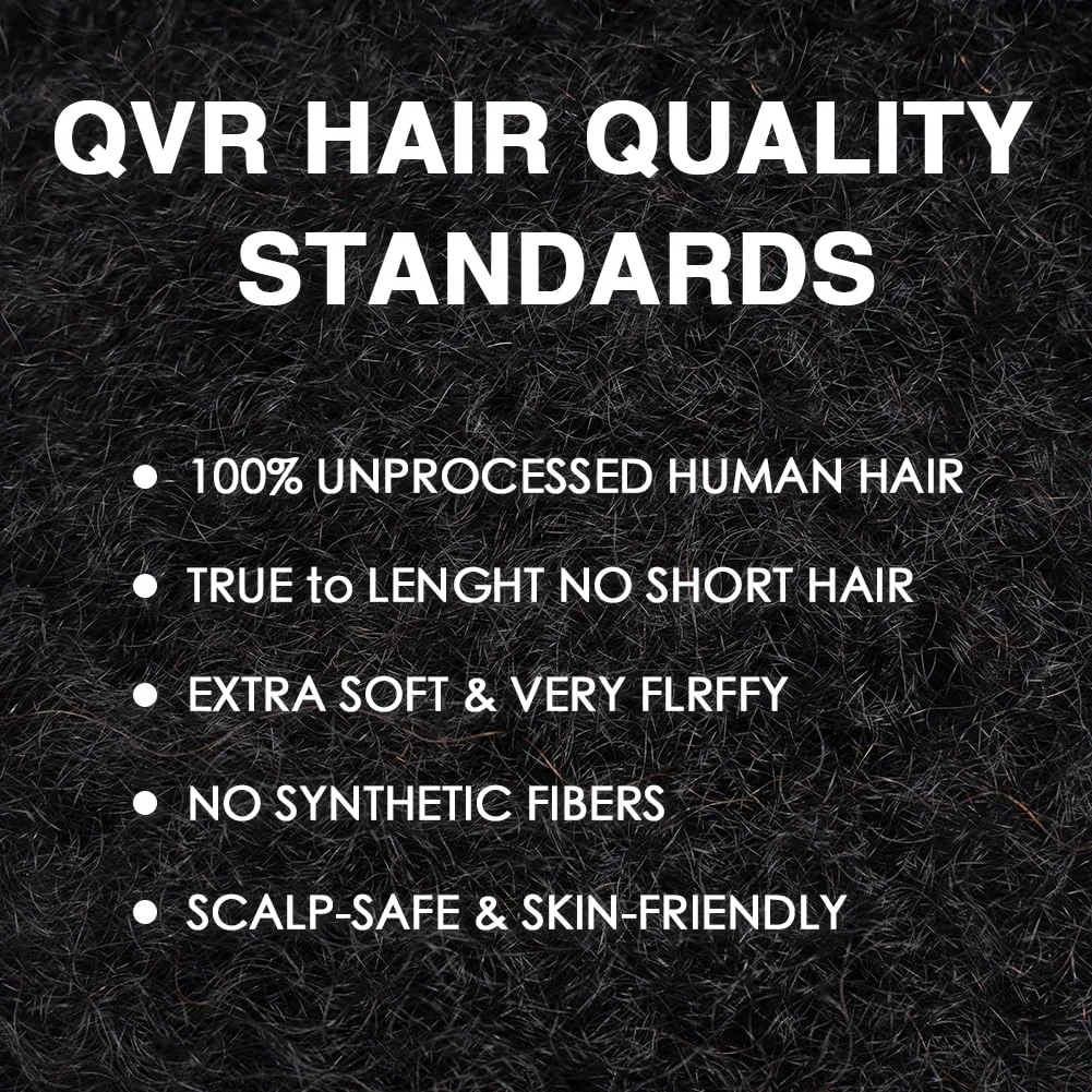 Натуральные афро-кудрявые волосы «Afro Kinkys Bulk Human Hair» от QVR Queen Virgin Remy, Natural — фото 3