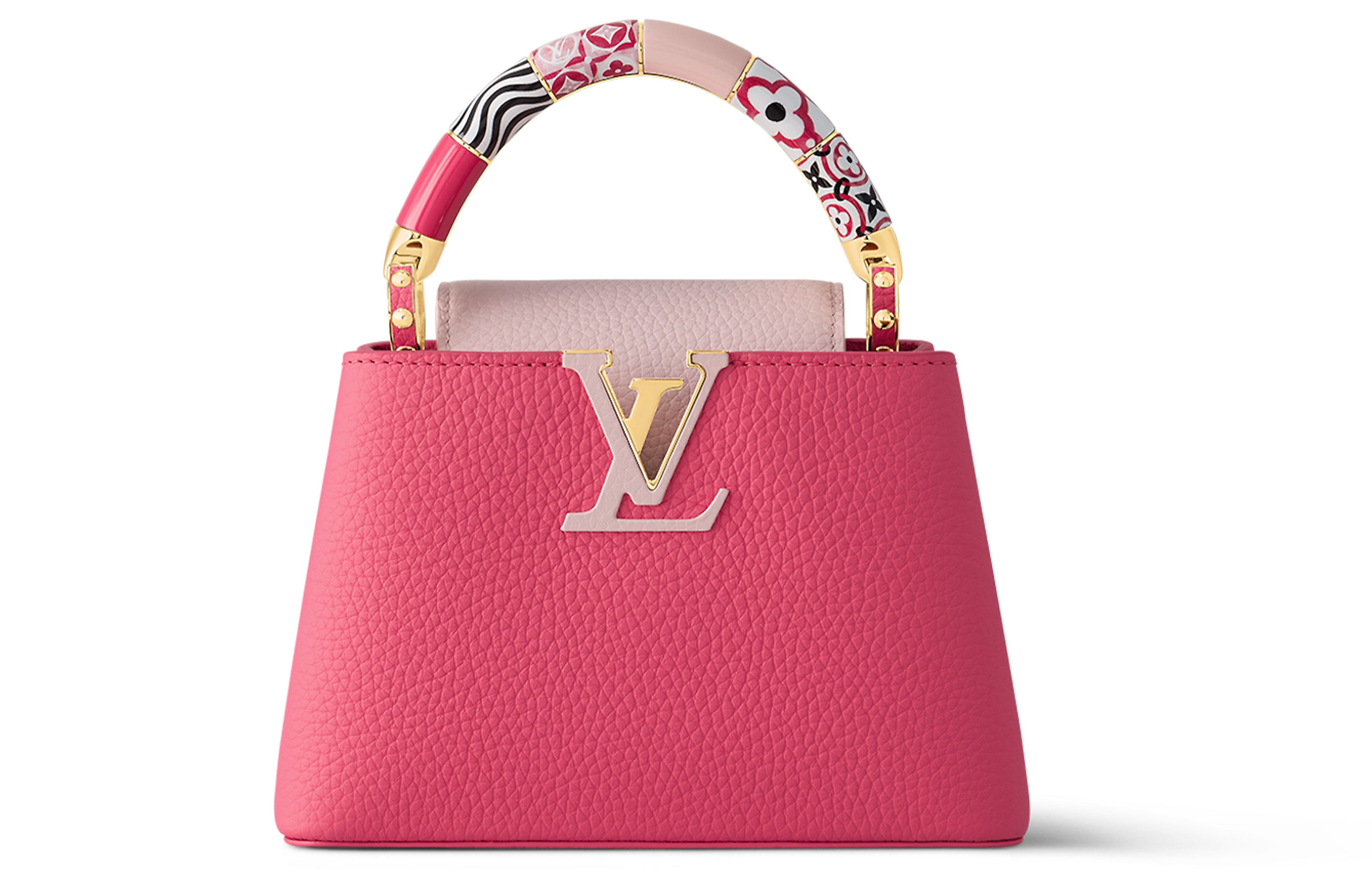 

LOUIS VUITTON Сумка-тоут Capucines Taurillon из кожи Kapusin, через плечо, мини, женская, розовая