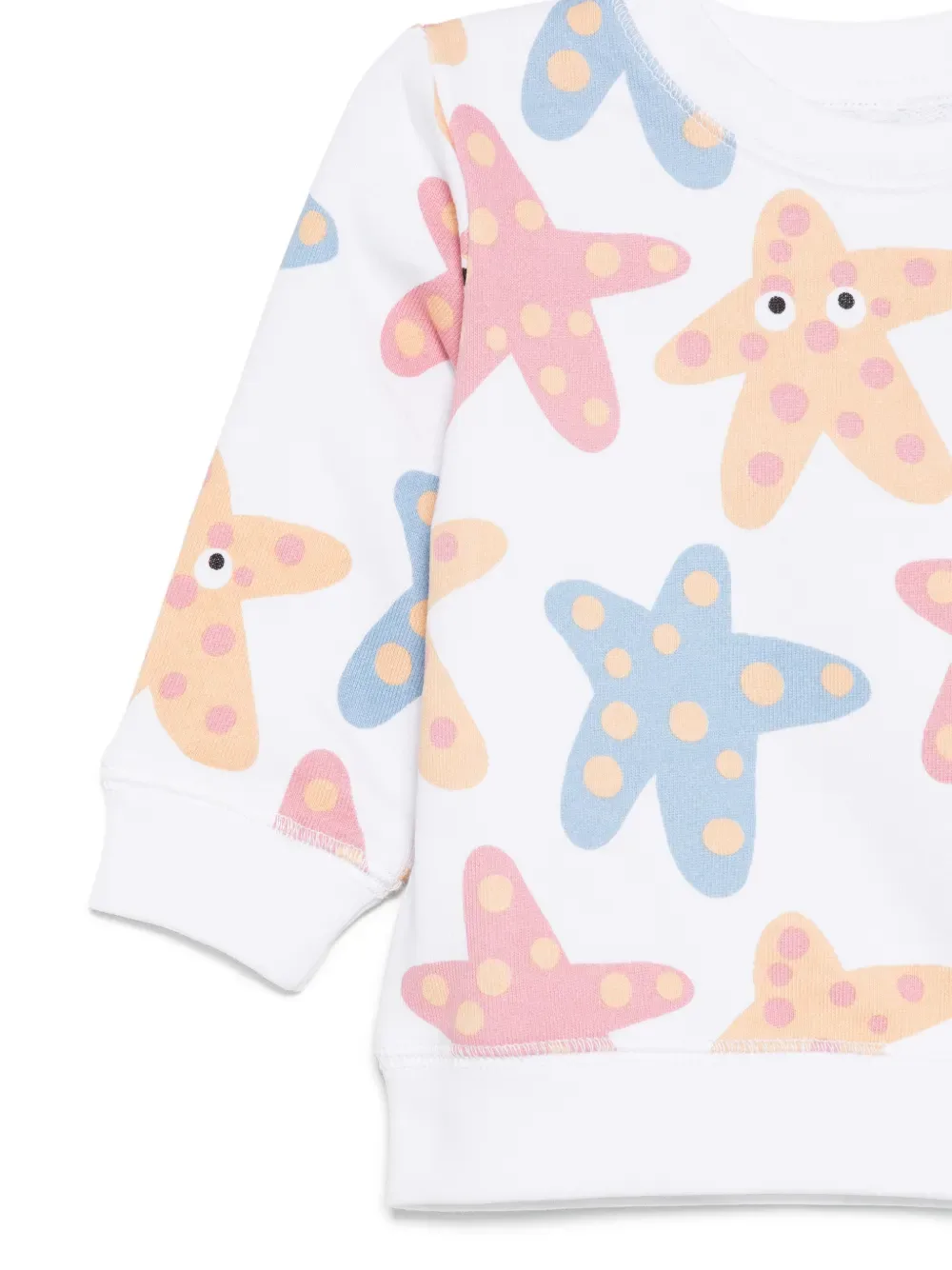 Свитшот с принтом морской звезды Stella McCartney Kids, белый — фото 3