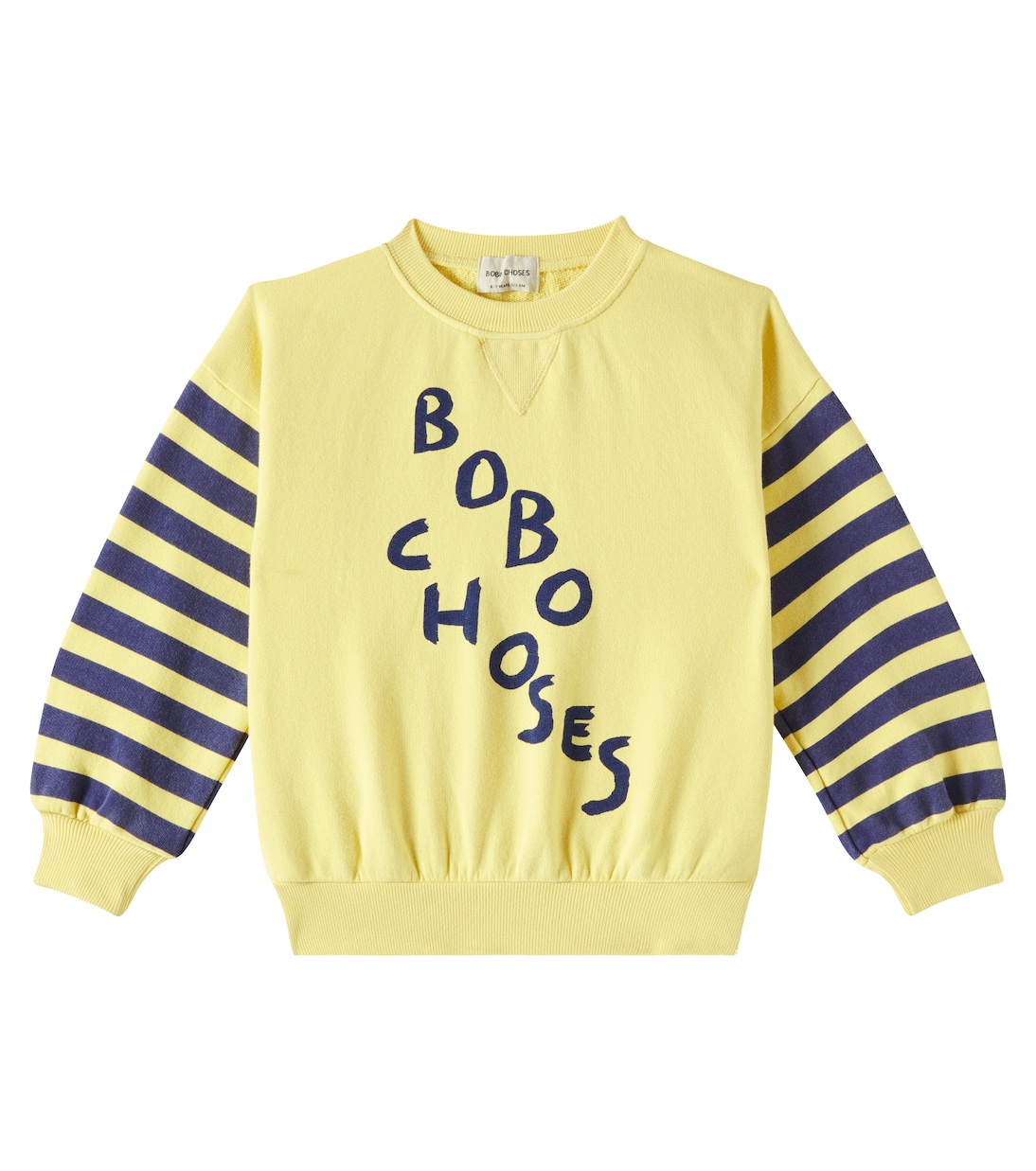 

Толстовка из хлопкового джерси в полоску с логотипом Bobo Choses, Light Yellow
