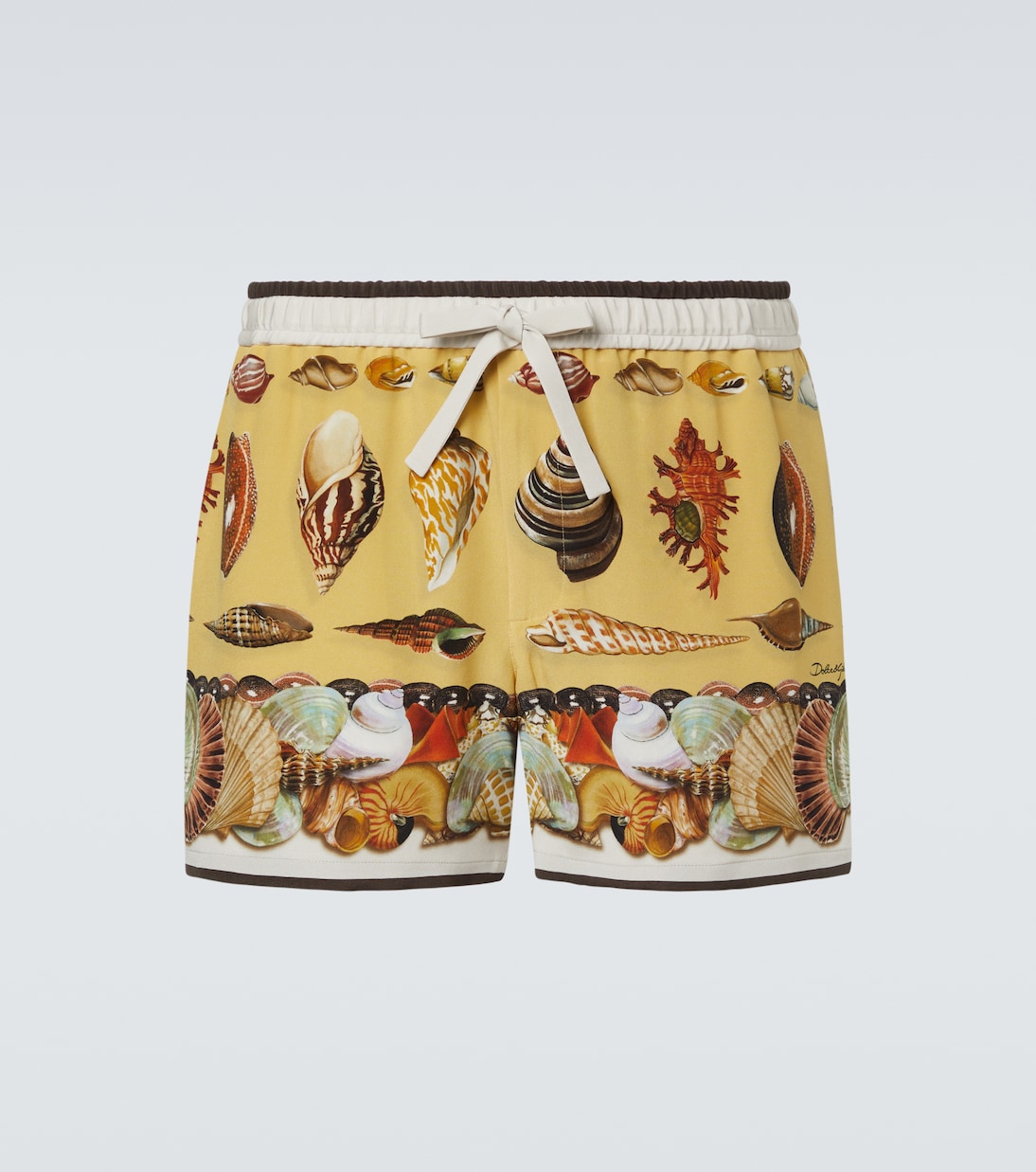 

Шелковые шорты с принтом Dolce&Gabbana, Conchiglie F. Giallo