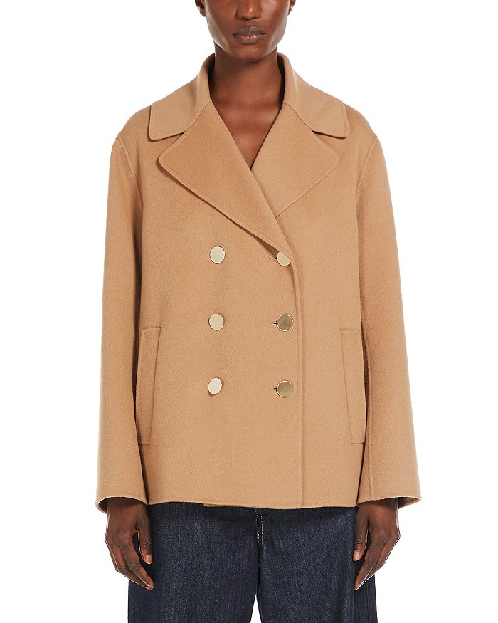 

Двубортное шерстяное пальто Margot Max Mara, коричневый/бежевый