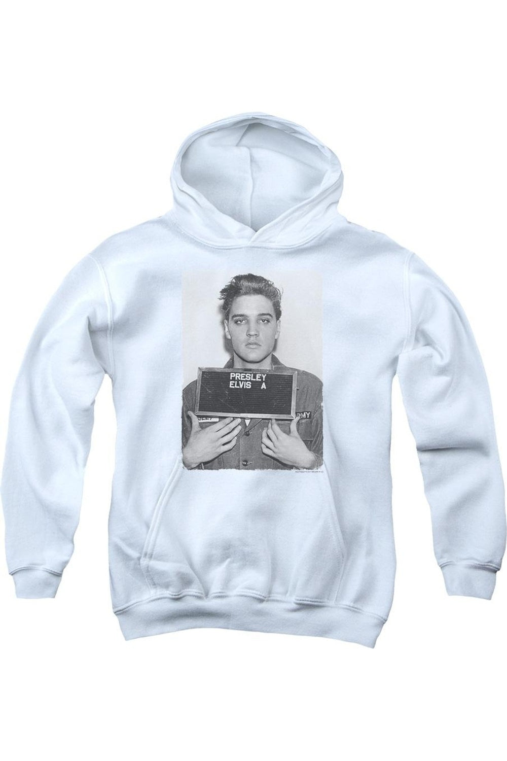 

Молодежная толстовка с капюшоном Elvis Presley и армейским фото Gildan, белый