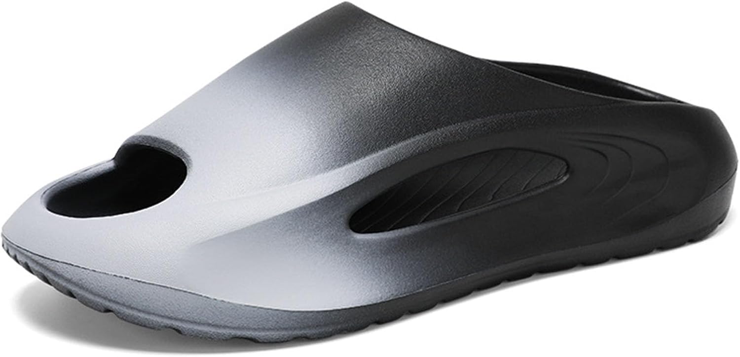 

LNERIP Унисекс Шлепацы, супер мягкие, противоскользящие, с подушечками, для женщин и мужчин, с толстой подошвой, летние шлепанцы на платформе, повседневные пляжные сандалии, черный/серый