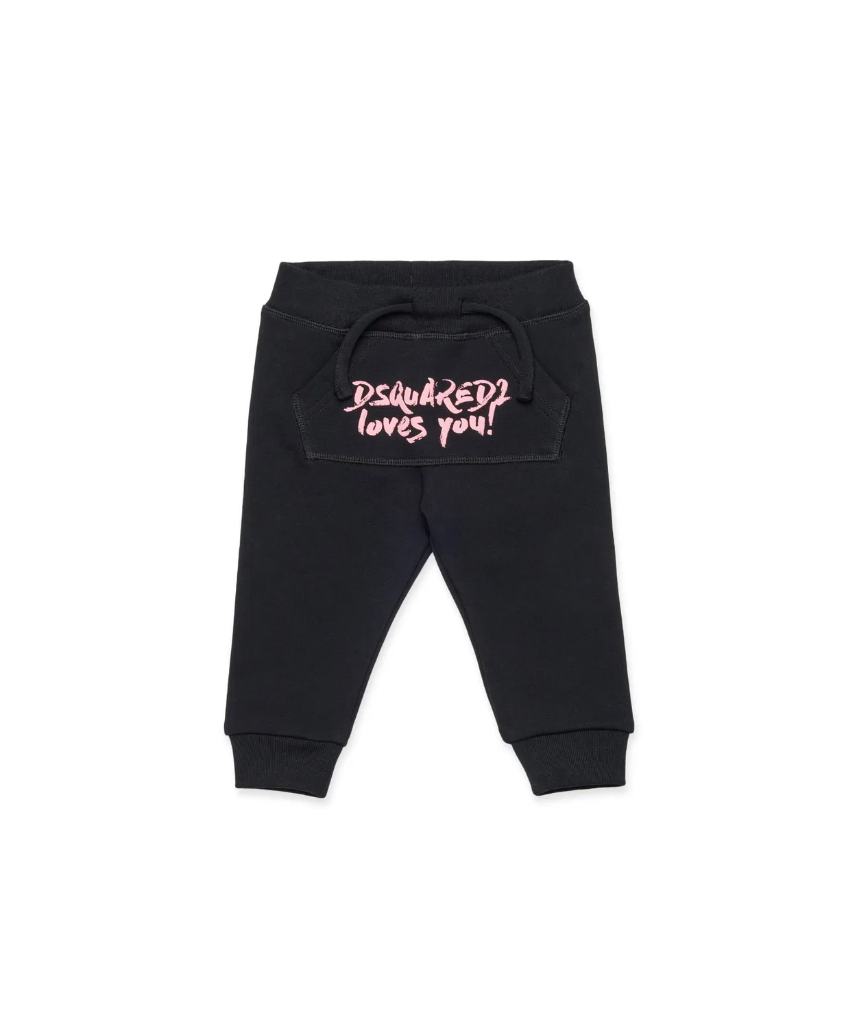 Детские спортивные штаны Dsquared2 с логотипом, хлопок, черные — фото 4