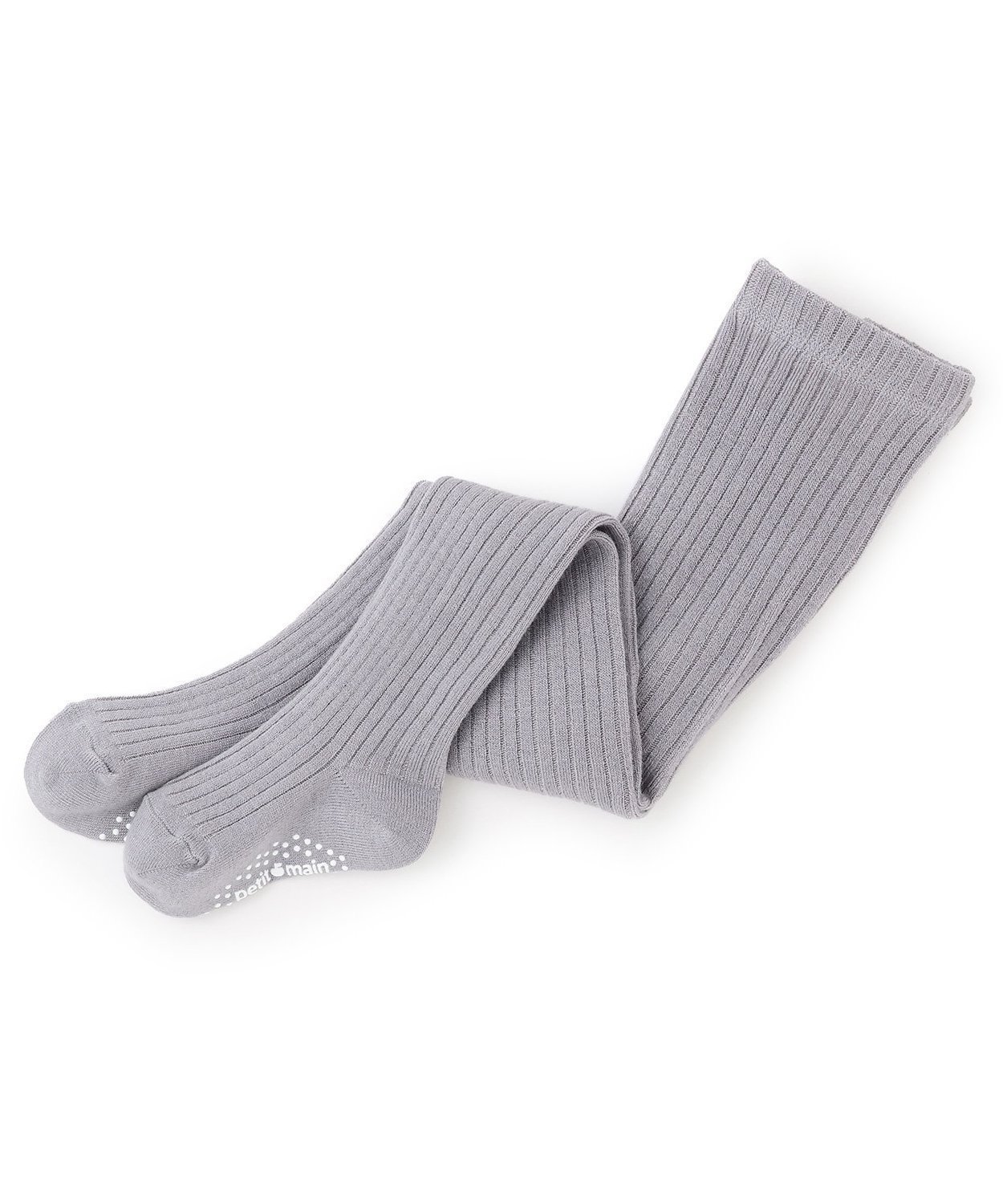 Колготки в рубчик из шерстяной смеси Petit Main, Top Gray