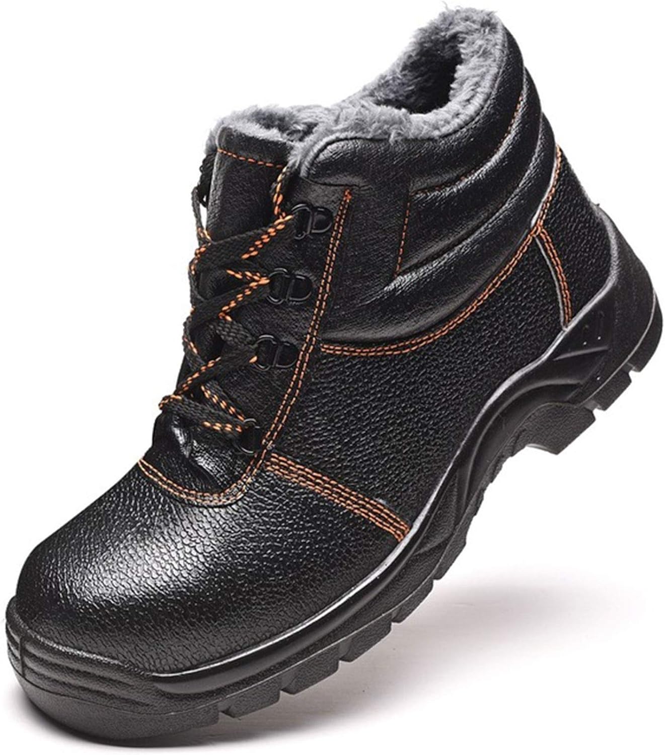 

Ботинки HISXUS против удара и проколов, зимние с плюшевой подкладкой, водонепроницаемые мужские ботинки, неразрушимые (Цвет: черный, Размер: 8.5 US)