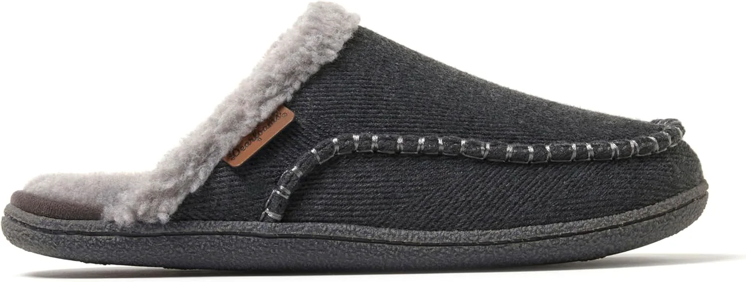 Мужские домашние туфли Dearfoams Matthew Moc Toe для использования в помещении и на улице, серый — фото 3