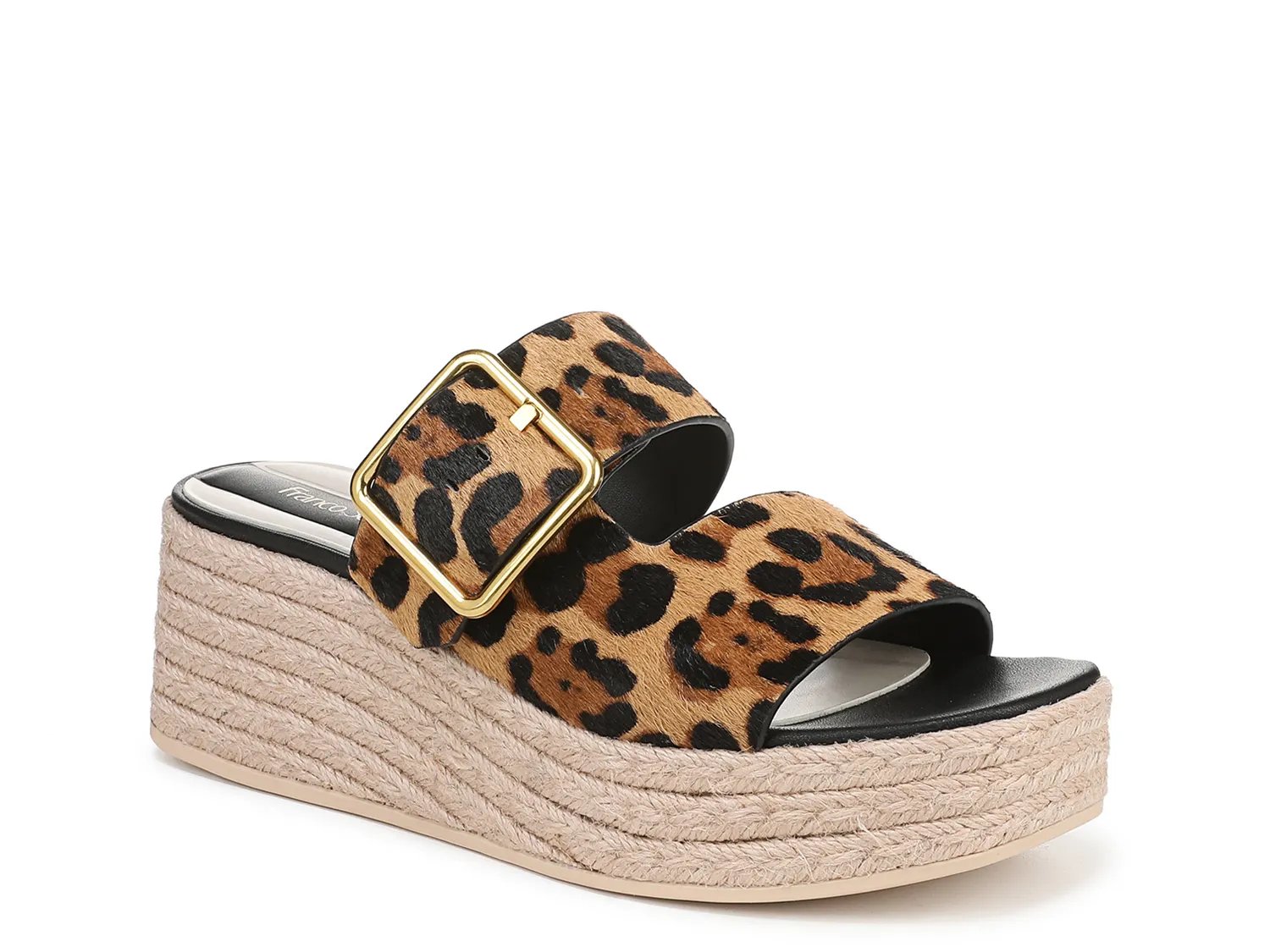 Сандалии Franco Sarto Taziana Wedge Sandal, Tan/Brown/Black Leopard Print