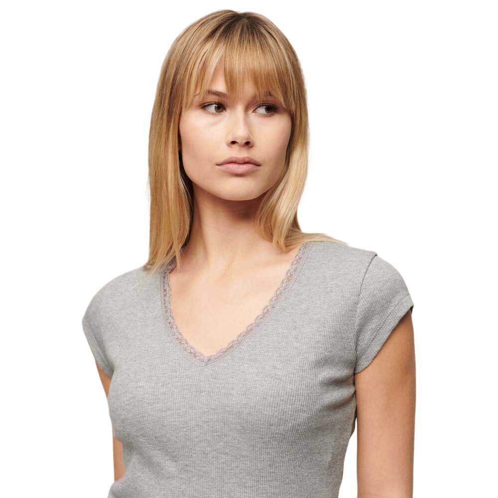 Футболка с коротким рукавом Superdry Essential Lace Trim, серый — фото 2