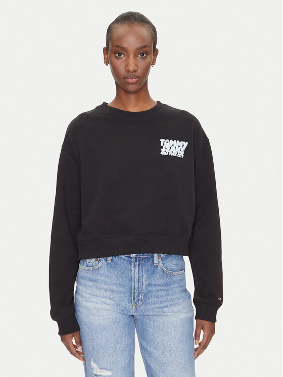 

Свободный крой толстовки DW0DW21345 Tommy Jeans, черный