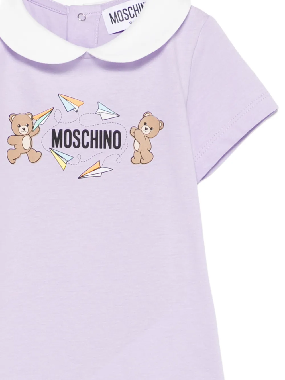 Комбинезон с воротником и принтом логотипа Moschino Kids, фиолетовый — фото 3