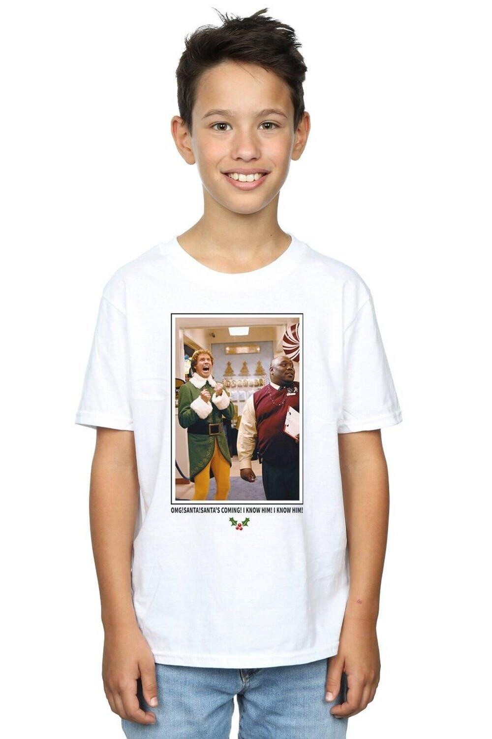 

Футболка OMG Santa с фотографией Elf, белый