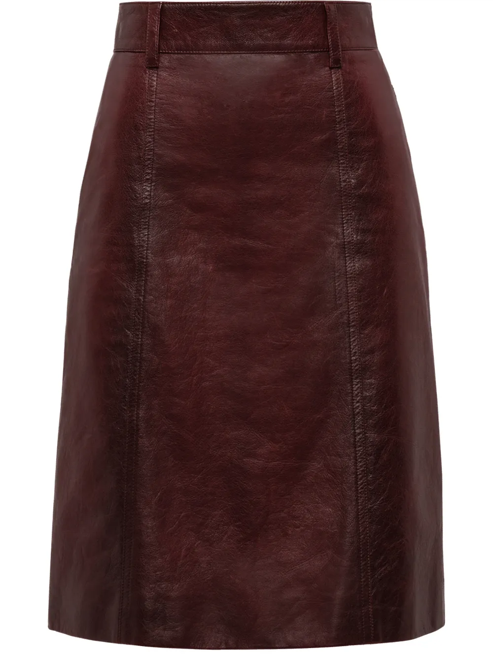 

Юбка из кожи nappa Prada, красный