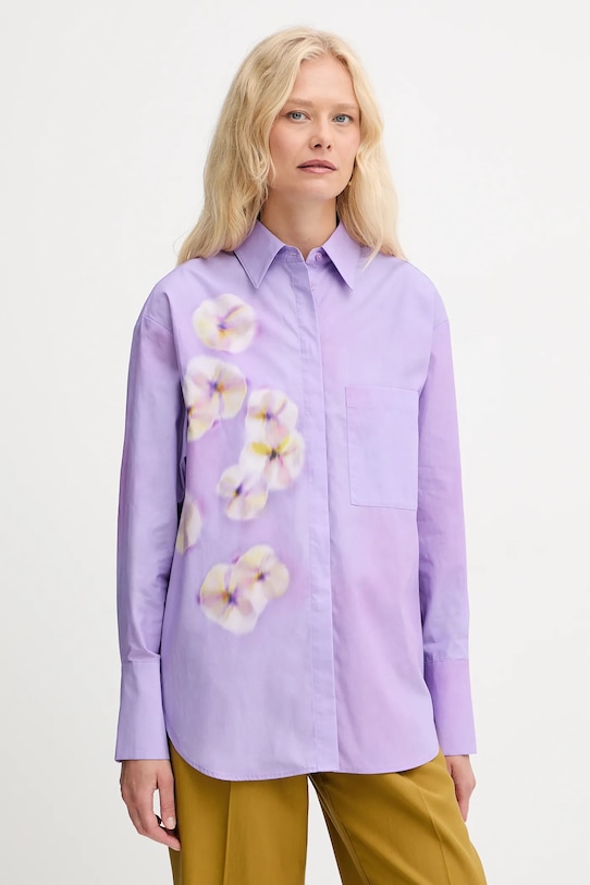 

Хлопковая рубашка Max&Co., фиолетовый