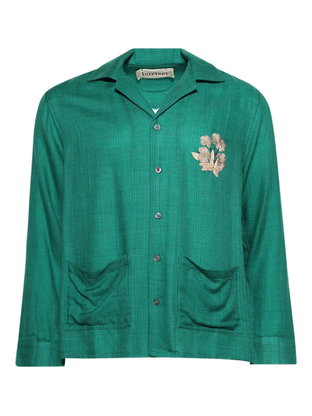 

Хлопковая рубашка с цветочной вышивкой Baziszt, зеленый