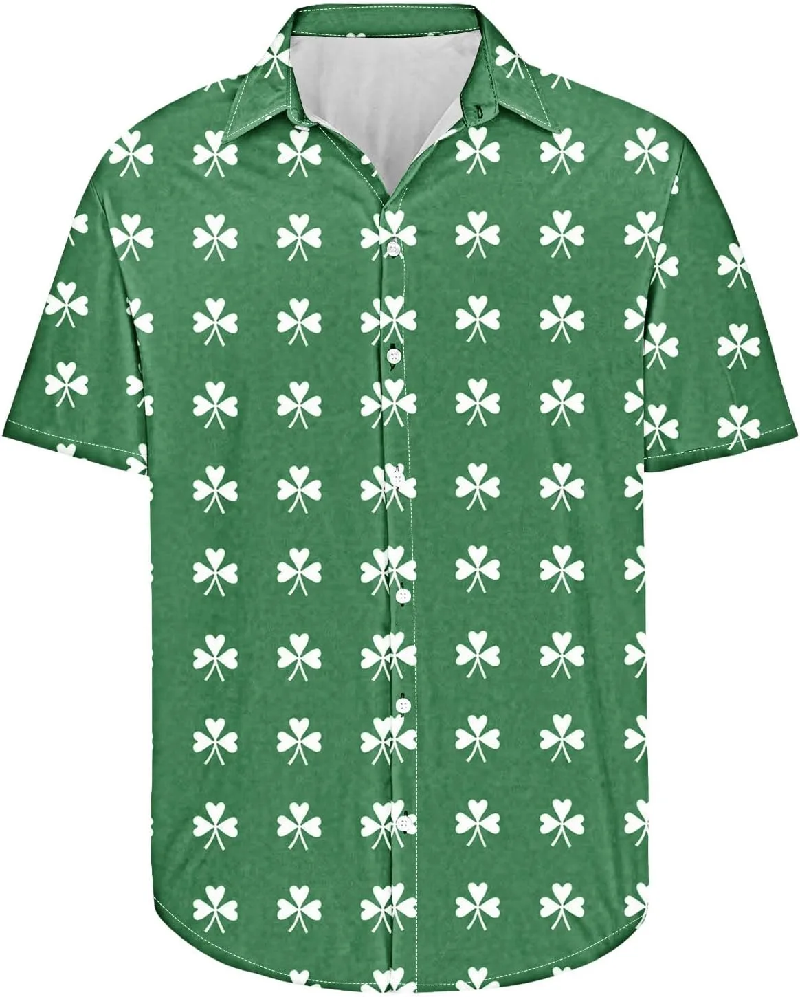 

Мужская футболка Shamrock с принтом клевера, короткий рукав, лацканный воротник