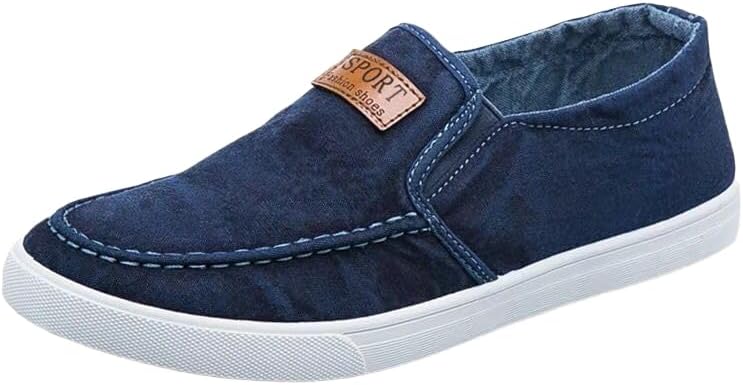 

Мужские лоферы для делового и повседневного ношения. Дышащие и стойкие к скольжению. Резиновая подошва. Верх из хлопкового канваса. Подходят для офиса или прогулок Hoalox, синий