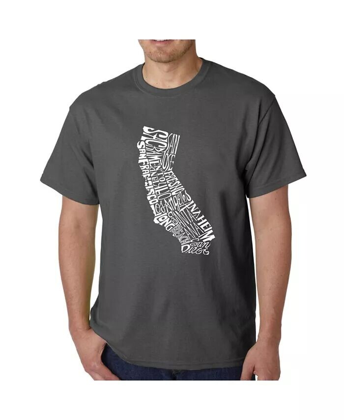 

Футболка с надписью Word Art для мужчин - California State LA Pop Art, серый
