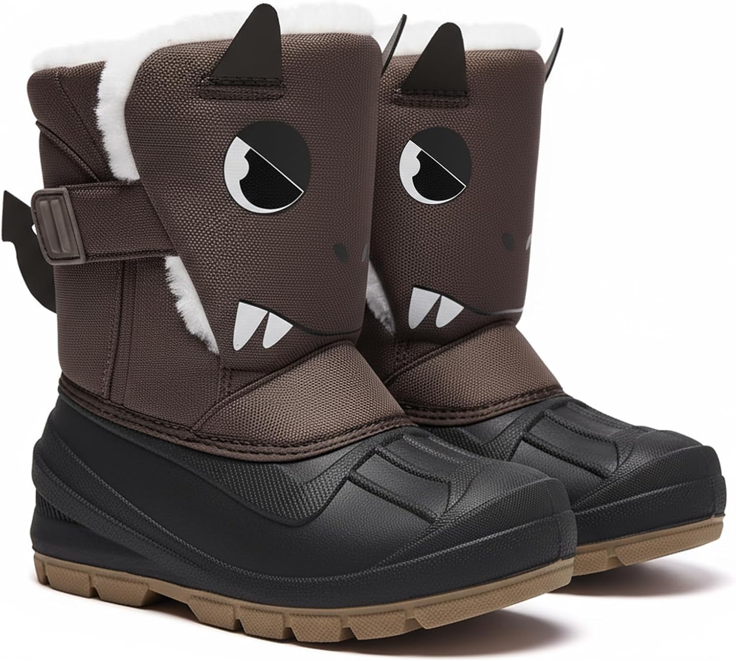 

Детские зимние ботинки MORENDL с утеплителем, водонепроницаемые, с меховой подкладкой, теплые, противоскользящие, для мальчиков и девочек, для прогулок на улице (малыши/маленькие дети), Browndino