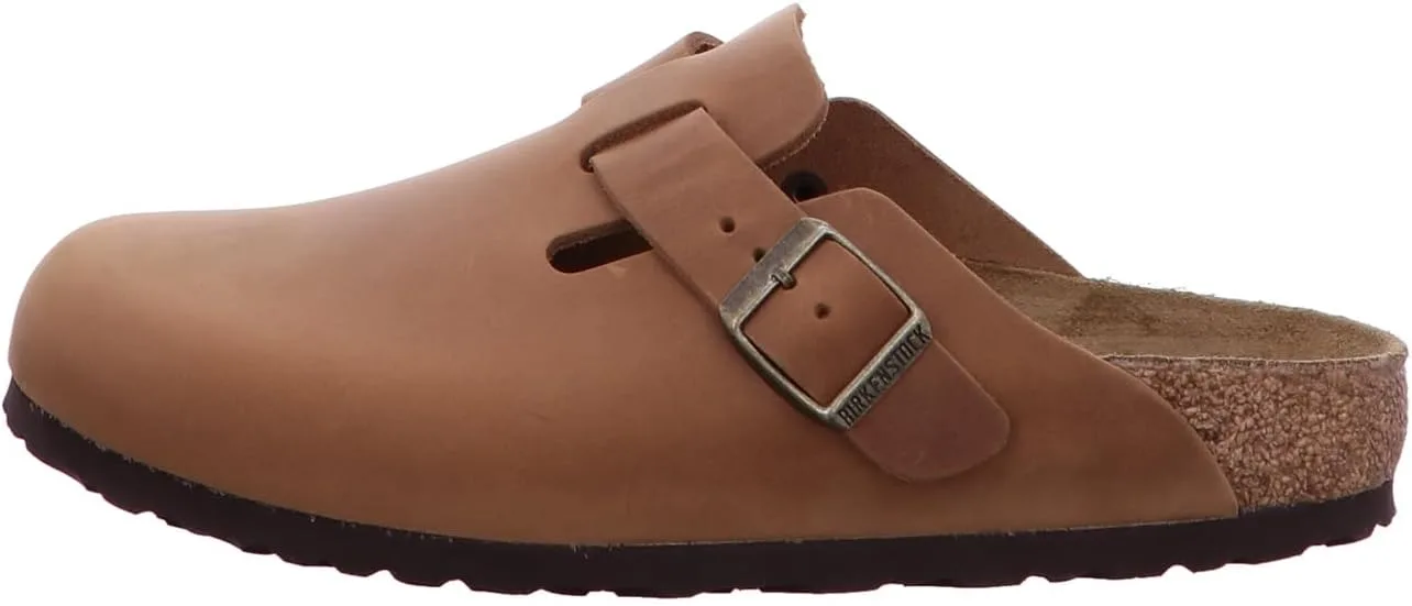 Birkenstock Boston - сабо из нубука, коньячный — фото 3
