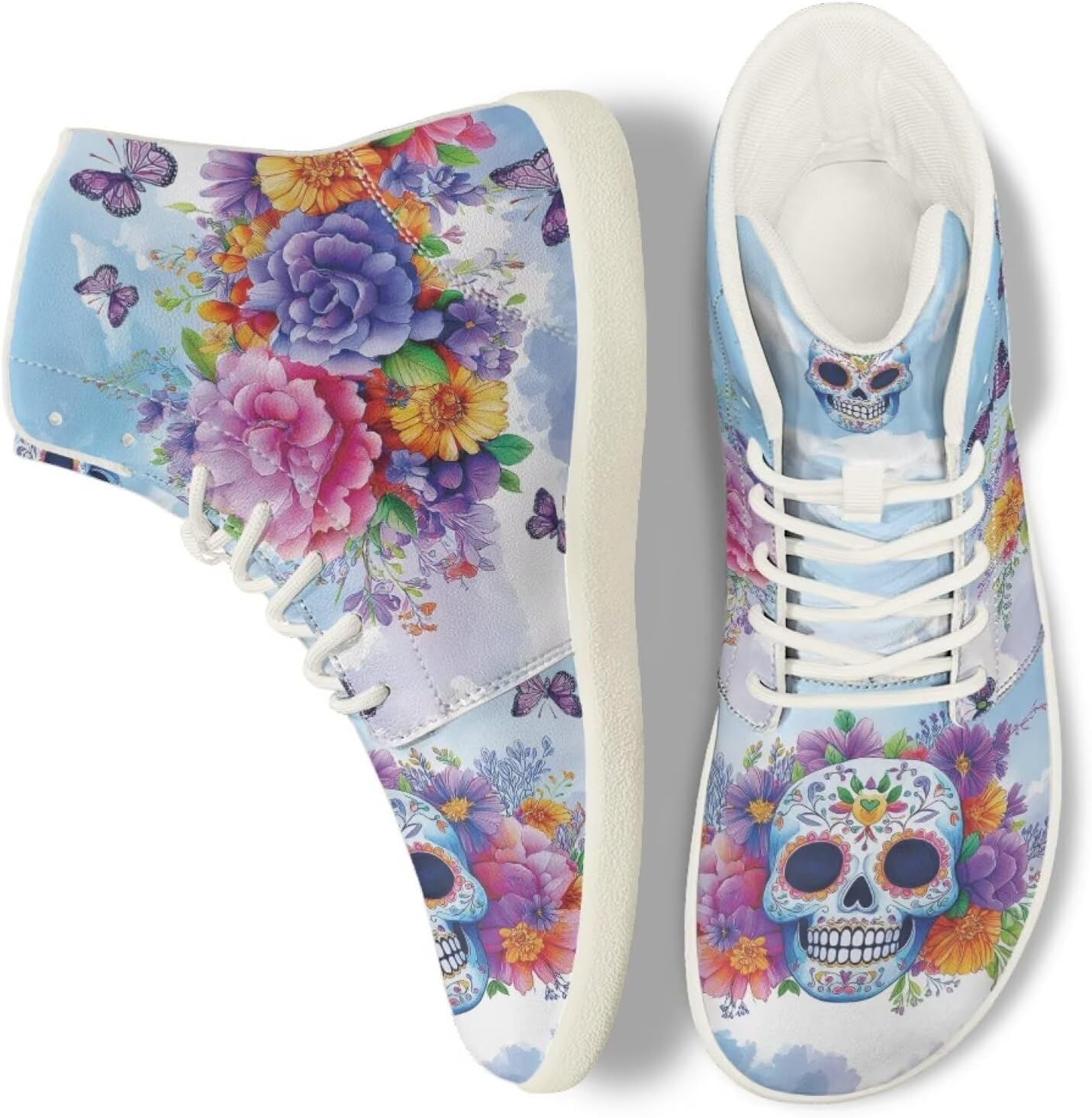 

Женские и мужские кроссовки с черепом, беговые, слипоны, рабочие, высокие, для ходьбы, тенниса, спортивные Ecaestolph, фиолетовый