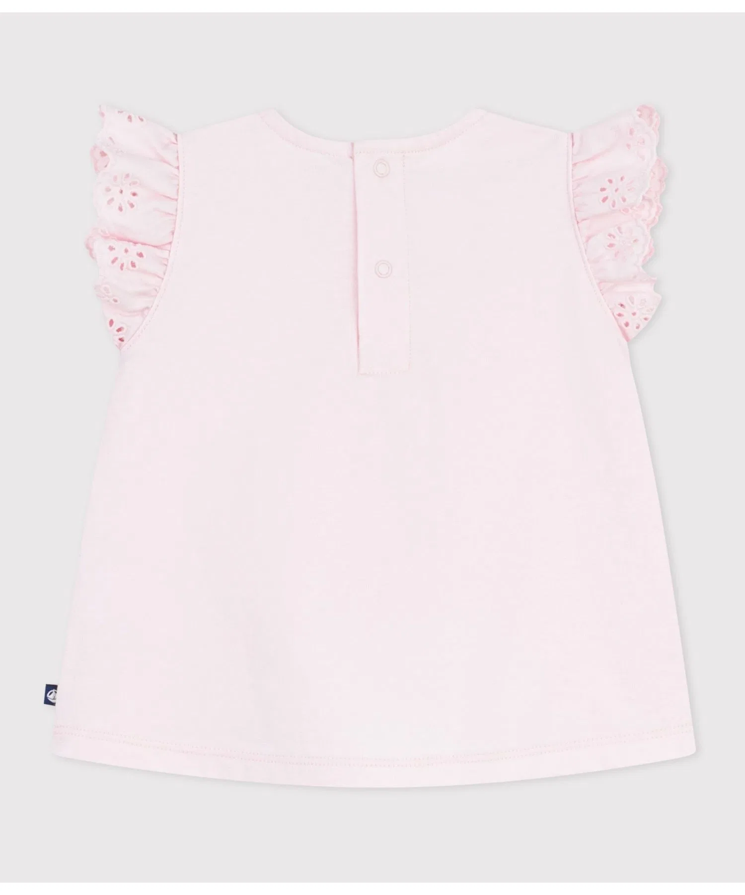 Детская футболка с оборками Petit Bateau белая — фото 2
