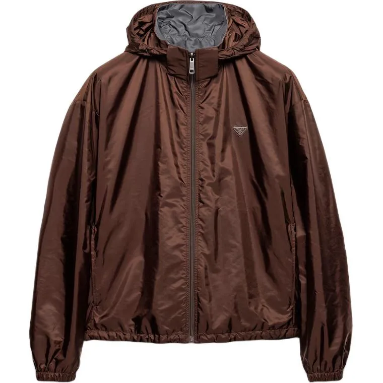 Куртка Re Nylon FW25 PRADA, Cocoa Brown Iron Gray