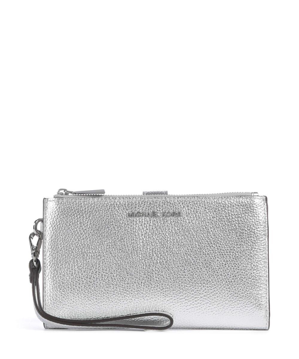 

Кошелек Jet Set из зернистой яловой кожи Michael Kors, серебряный