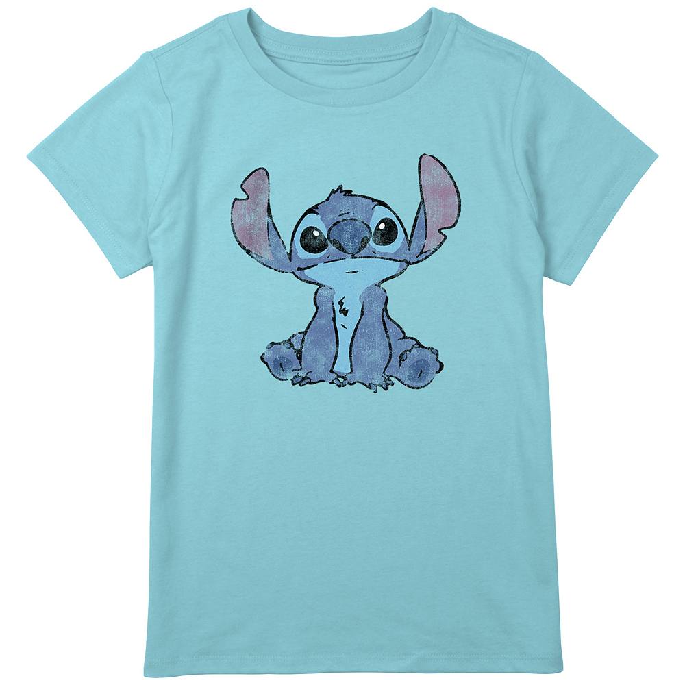 

Футболка Disney's Lilo & Stitch Simply Stitch с рисунком для девочек и рисунками, синий