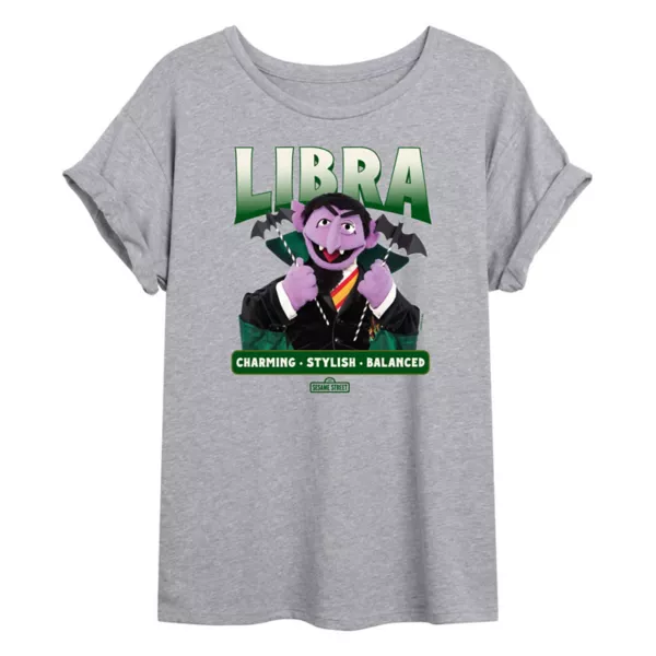 

Футболка Junior's Sesame Street Count von Count Libra oversize Licensed Character, серый