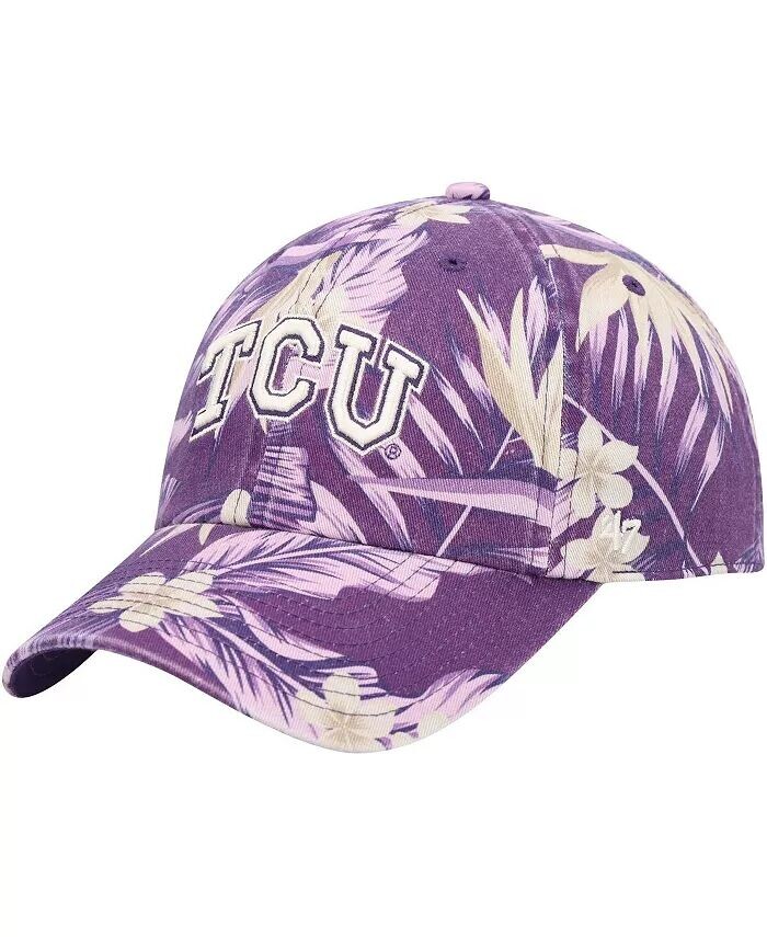 

Мужская фиолетовая TCU Horned Frogs Tropicalia Clean Up Регулируемая шапка '47 Brand