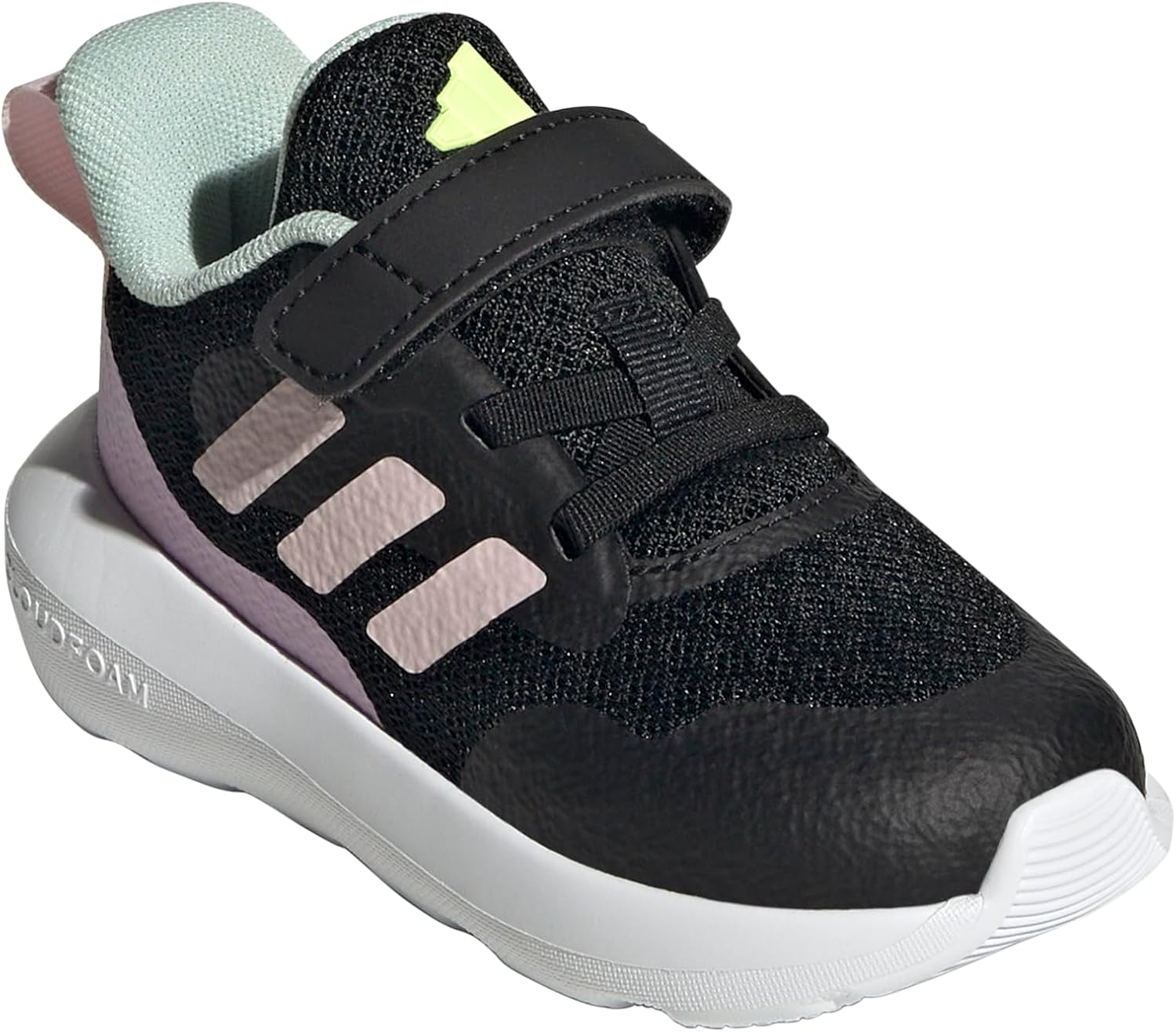 Кроссовки Adidas Unisex-Child Fortarun 2.0 для бега, черный/розовый/лиловый — фото 2