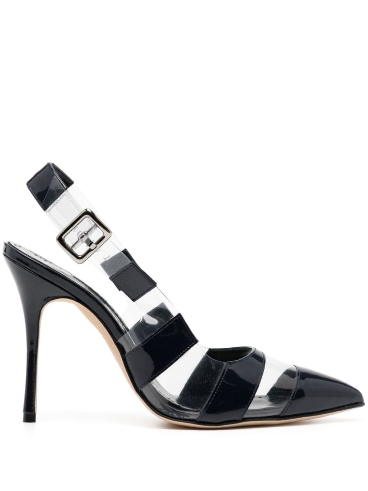 Manolo Blahnik туфли-лодочки Uxra 70 мм с открытой пяткой, синий