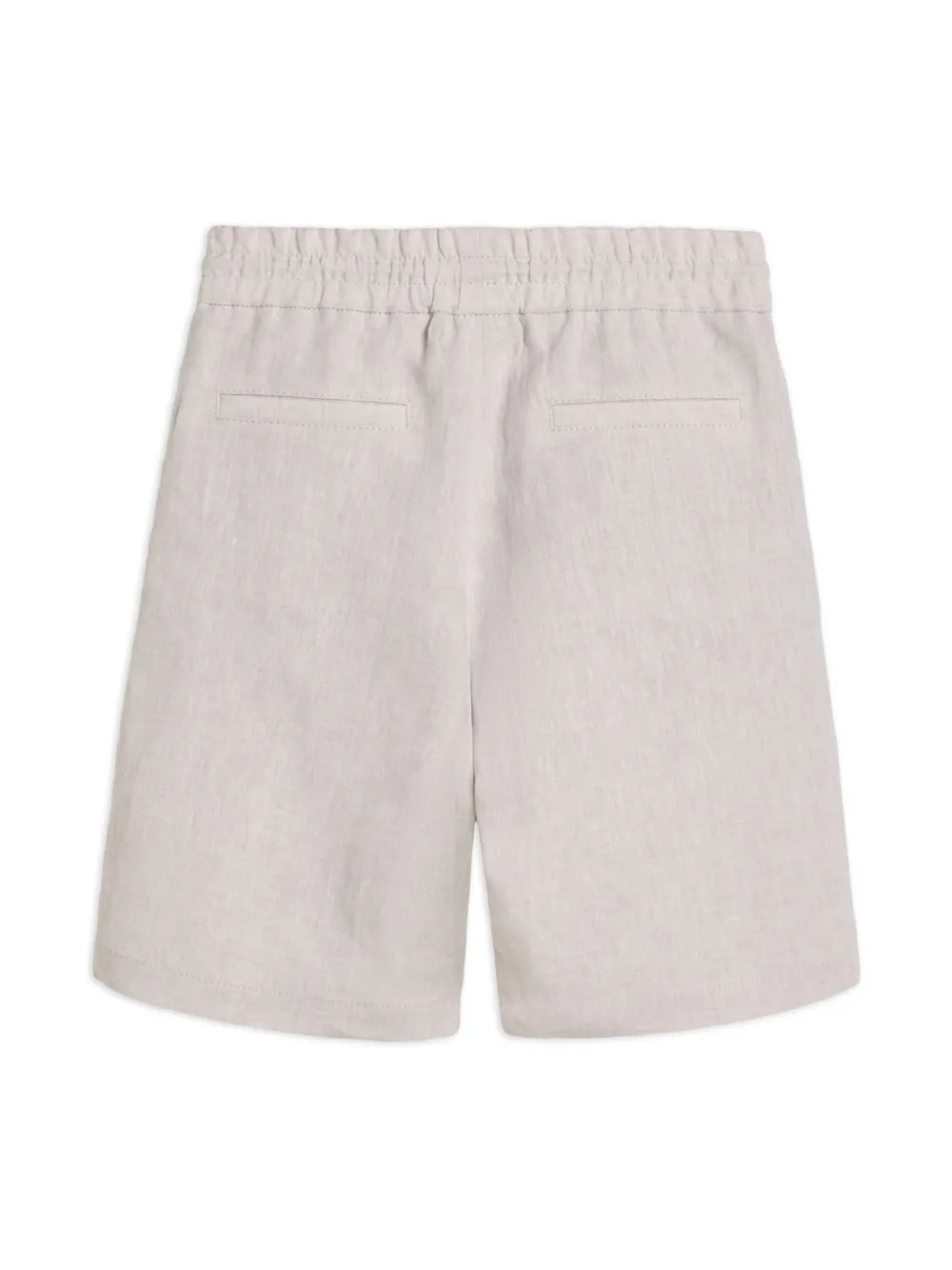 Льняные шорты-бермуды Brunello Cucinelli Kids, нейтральный — фото 2