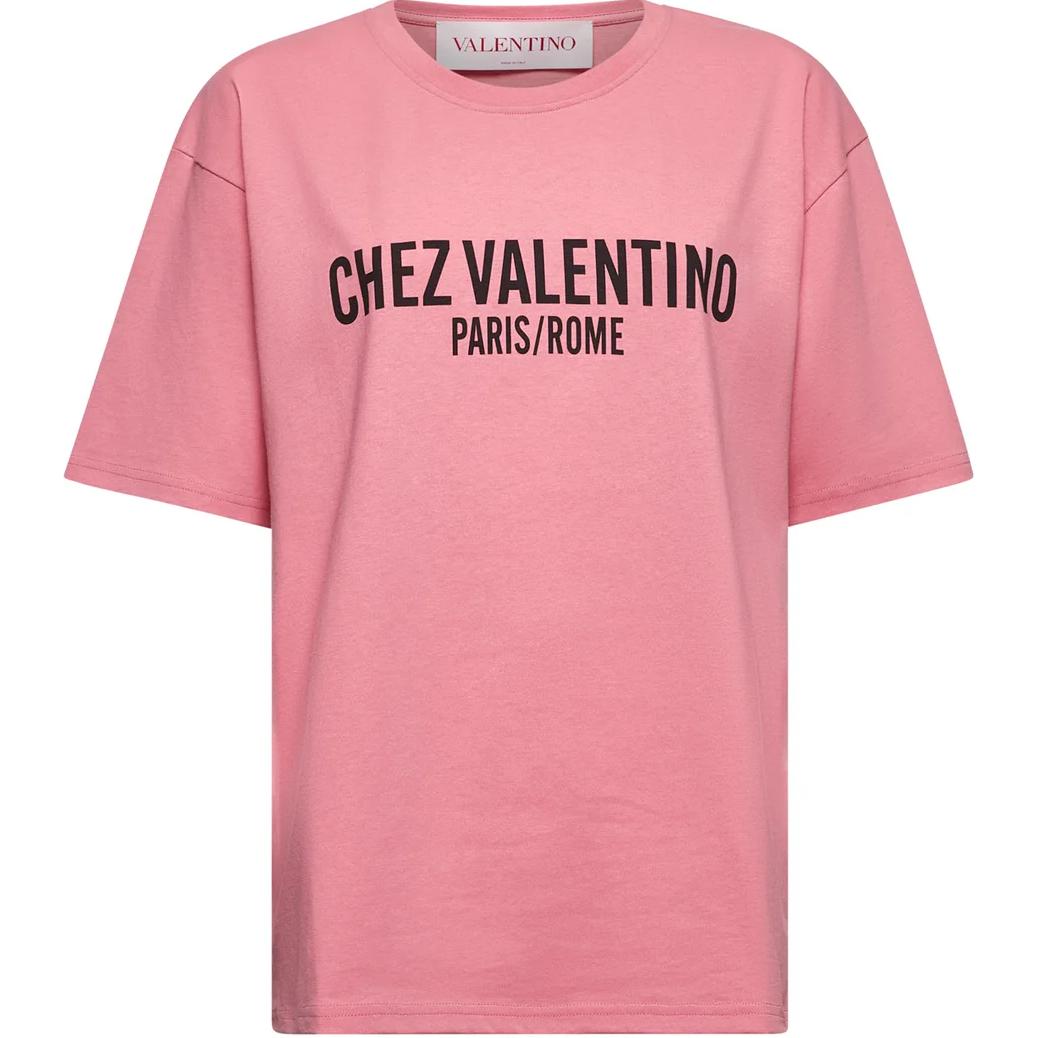 

Футболка с принтом Chez Valentino, розовый