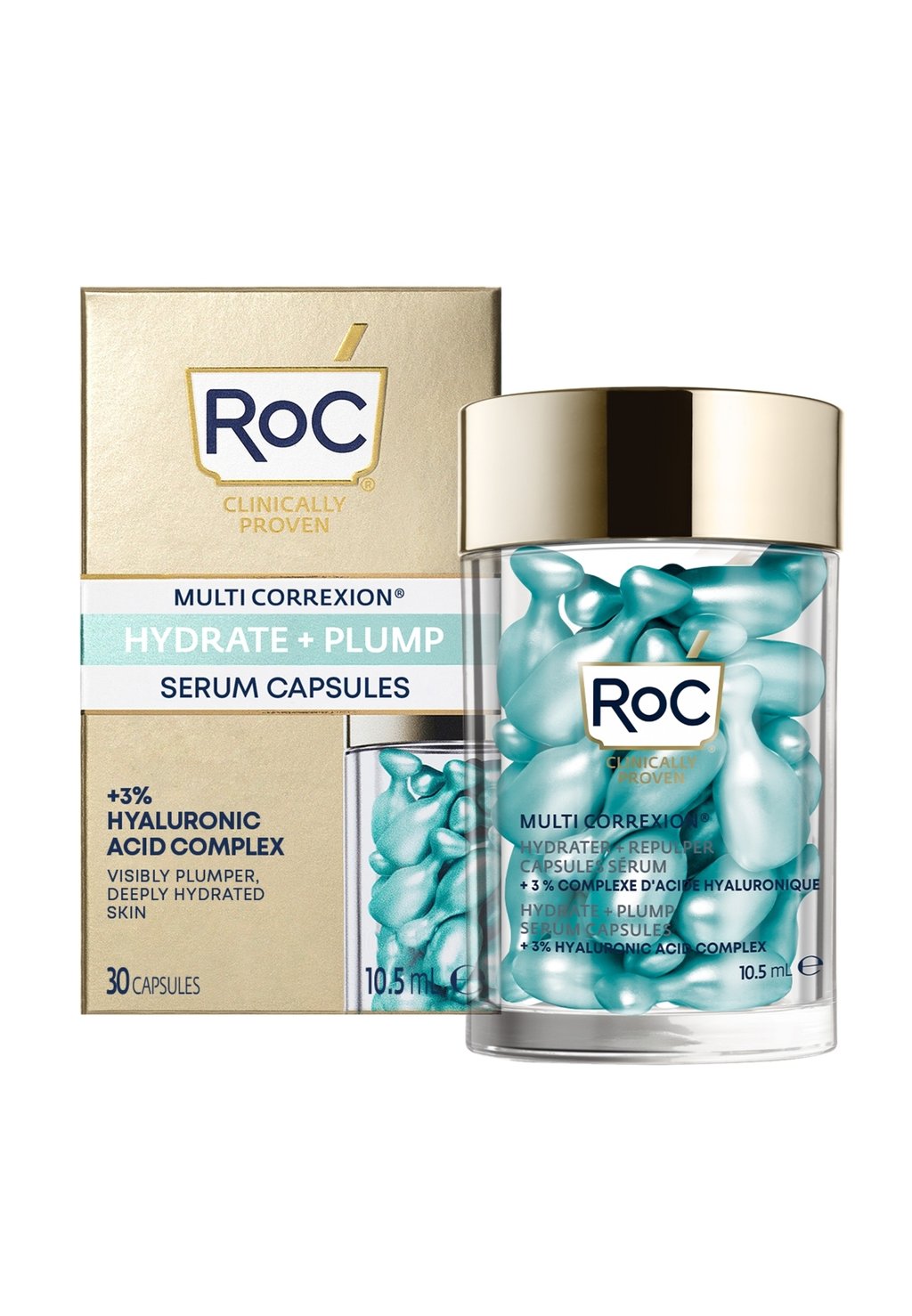 

Сыворотка ROC MULTI CORREXION HYDRATE + PLUMP SERUM CAPSULES 30 CT EU Roc Skincare, разноцветный