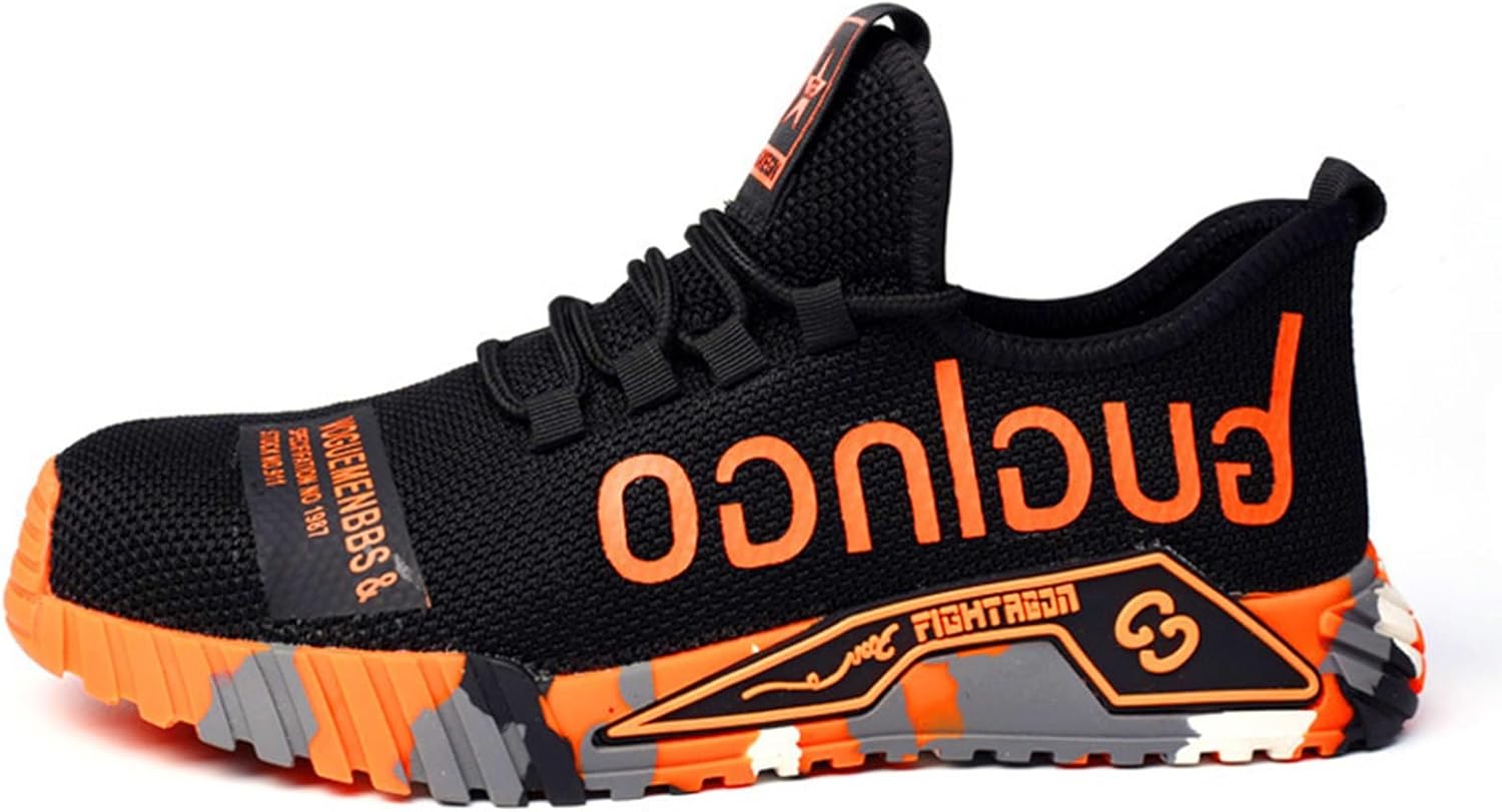 

Мужские ботинки с металлическим носком, дышащие кроссовки с металлическим носком для работы на улице, удобные легкие защитные ботинки с антипроколом для мужчин, для промышленного строительства (Цвет: черный, Размер: 11) Wcxty